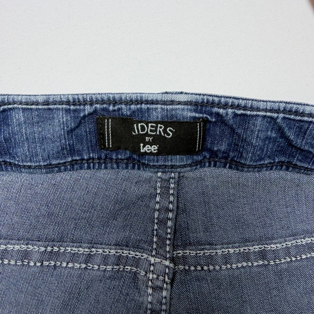 Riders by Lee Womens Blue Cuffed Capri Jeans Medium Wash Stretch 16W - Picture 3 of 9